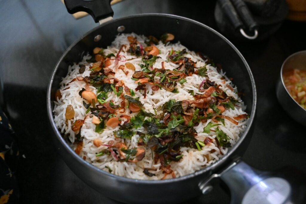 a pan of food